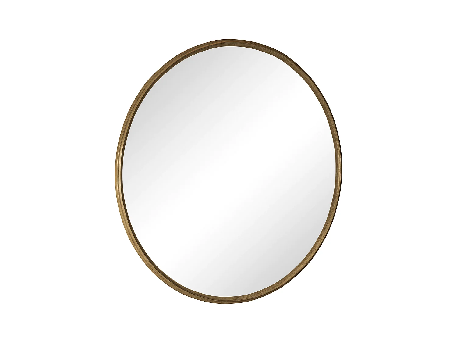 Miroir Rond, Miroir de Mur avec Cadre en Fer, Métal, Bronze (80x80x2 cm)