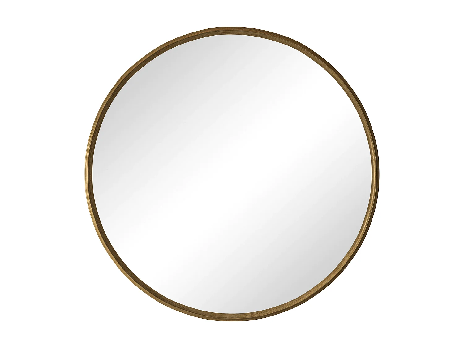 Ronde spiegel, wandspiegel met ijzeren frame, metaal, brons (80x80x2 cm)