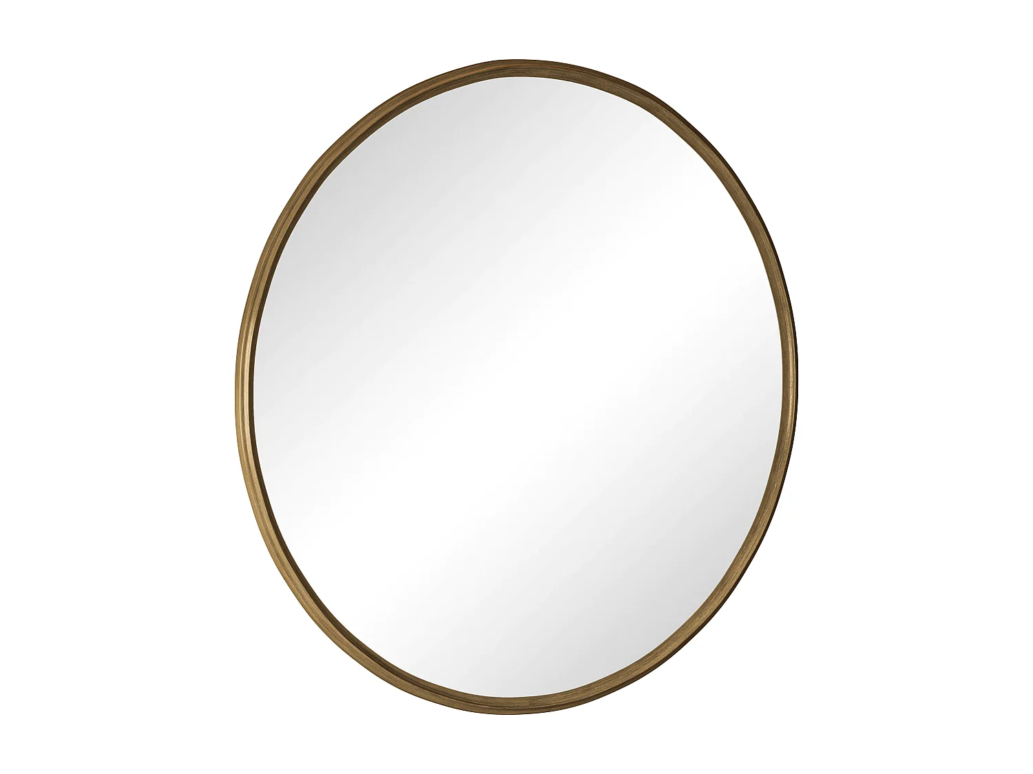 Ronde spiegel, wandspiegel met ijzeren frame, metaal, brons (80x80x2 cm)