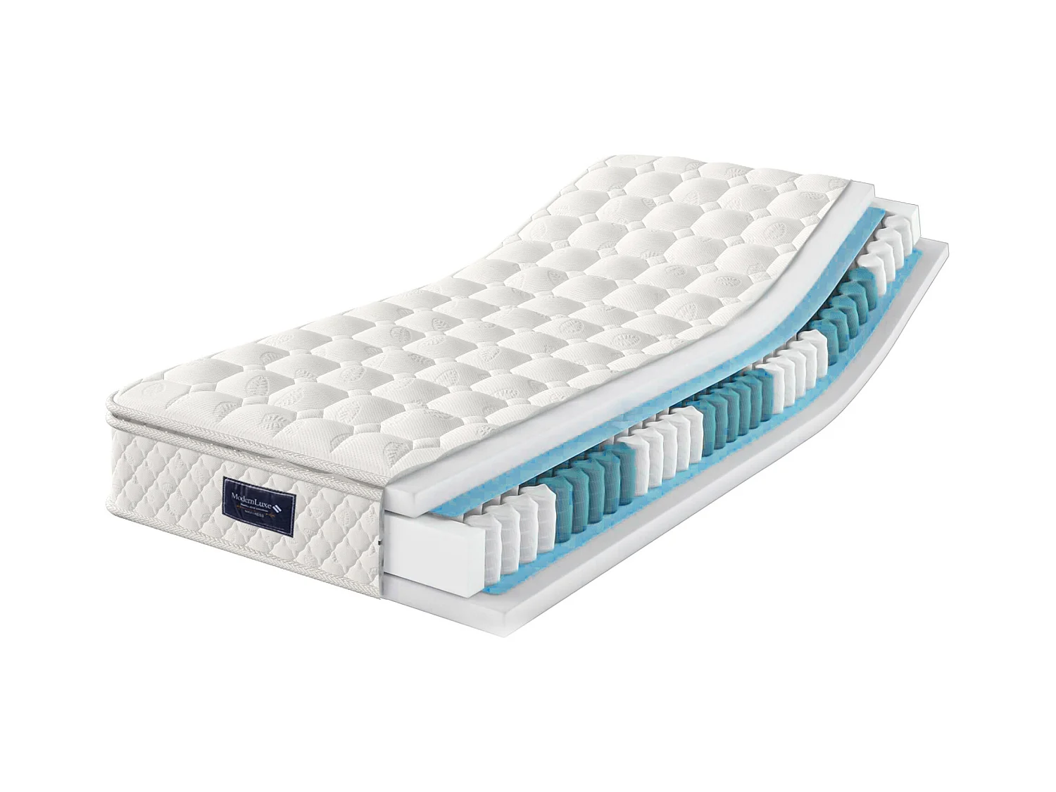 Pocketveringmatras, 7 koudschuimzones, 90x200cm, Oeko-Tex gecertificeerd, microvezel hoes, 100 nachten proefliggen, hardheid H3, 25cm