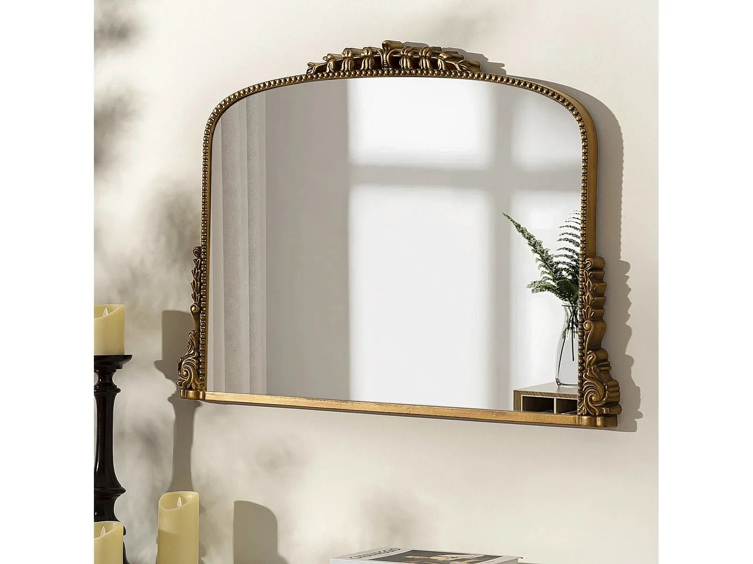 Beliani - Miroir sur pied arqué doré 51 x 114 cm en métal - Cadre Beliani - Miroir sur pied arqué doré 51 x 114 cm en métal - Cadre