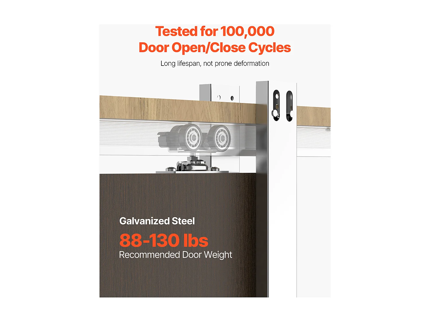 Kit de Contre-Châssis SucceBuy, pour Porte Coulissante 61-91,4 Cm de Largeur et 203,2 Cm de Hauteur, avec Mécanisme de Fermeture Douce Bidirectionnelle