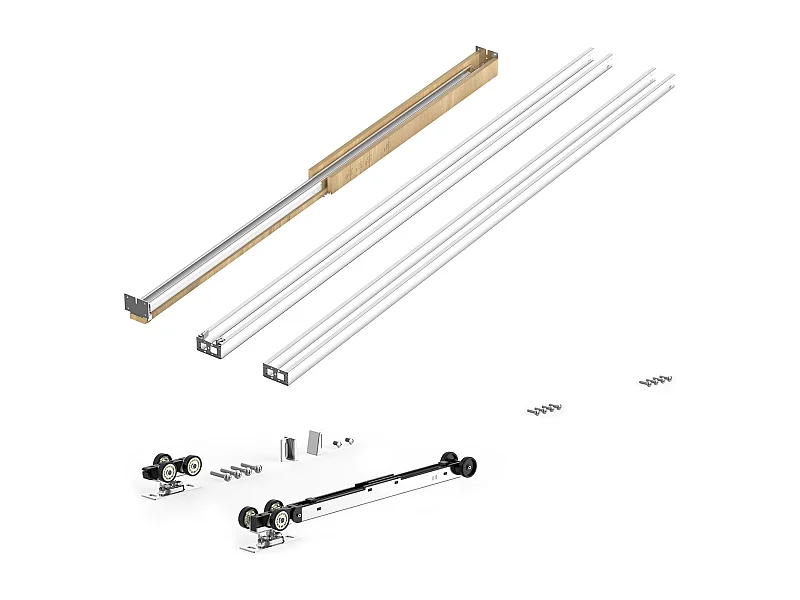 Kit de Contre-Châssis SucceBuy, pour Porte Coulissante 61-91,4 Cm de Largeur et 203,2 Cm de Hauteur, avec Mécanisme de Fermeture Douce Bidirectionnelle