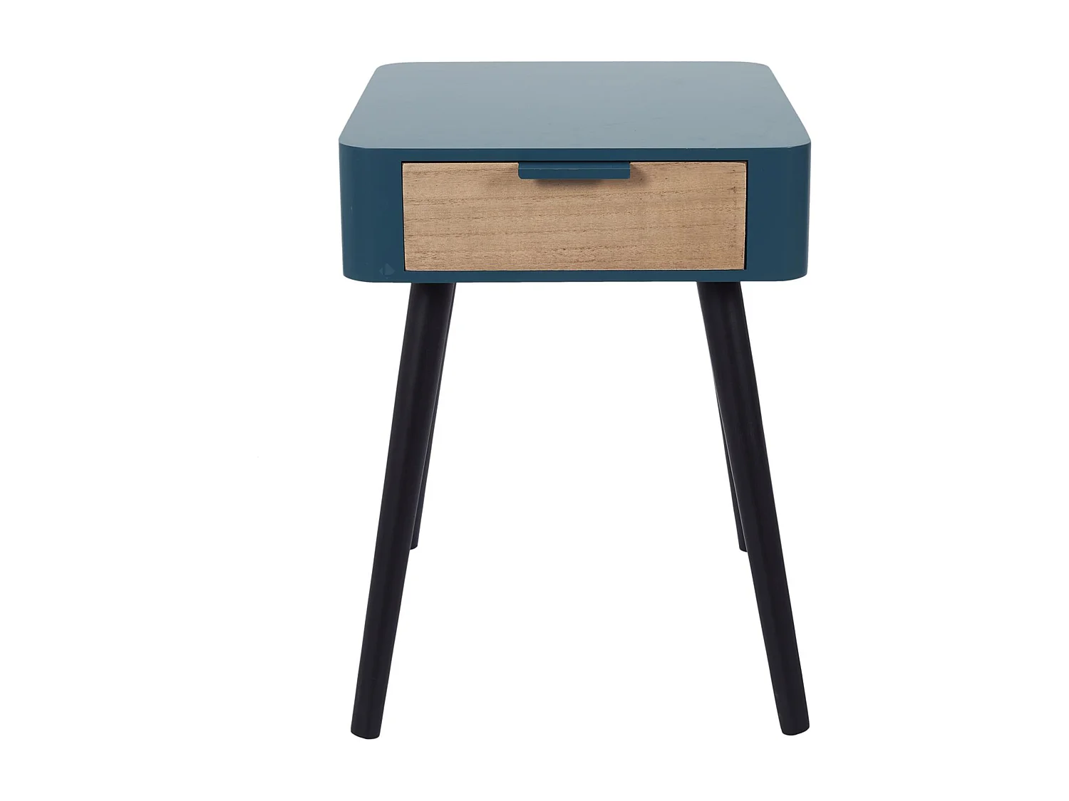 Table de chevet 1 tiroir en bois collection SHIREL bleu canard