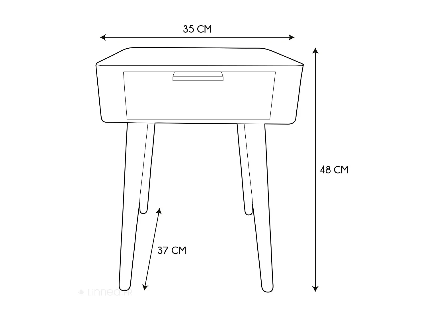 Table de chevet 1 tiroir en bois collection SHIREL taupe