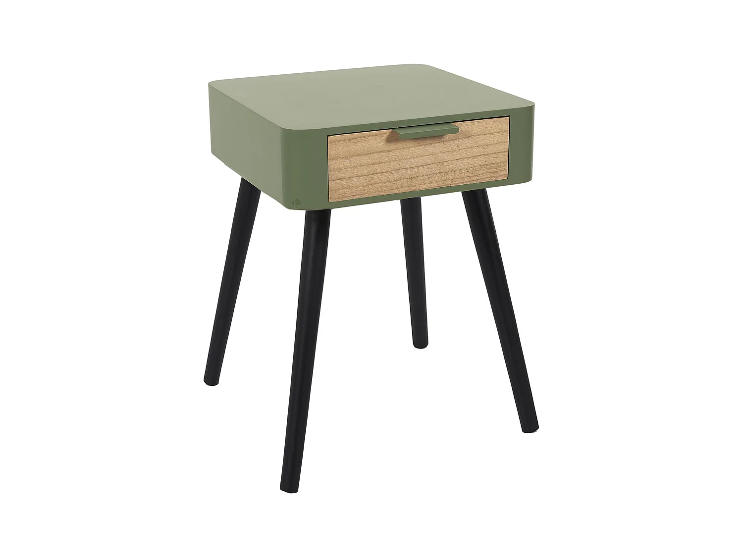 Table de chevet 1 tiroir en bois collection SHIREL vert kaki