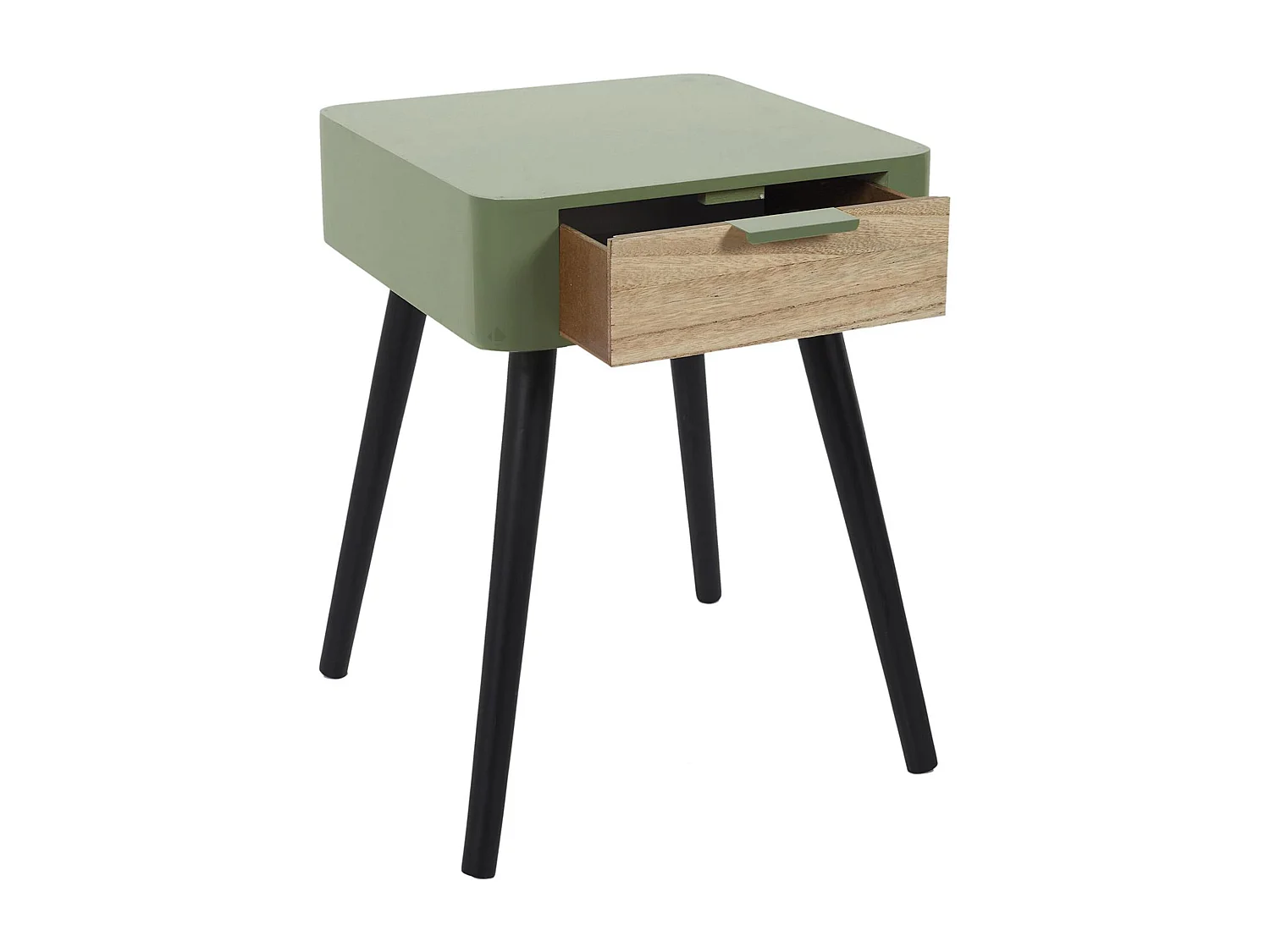 Table de chevet 1 tiroir en bois collection SHIREL vert kaki
