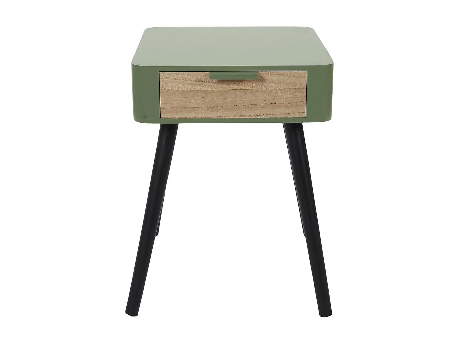 Table de chevet 1 tiroir en bois collection SHIREL vert kaki