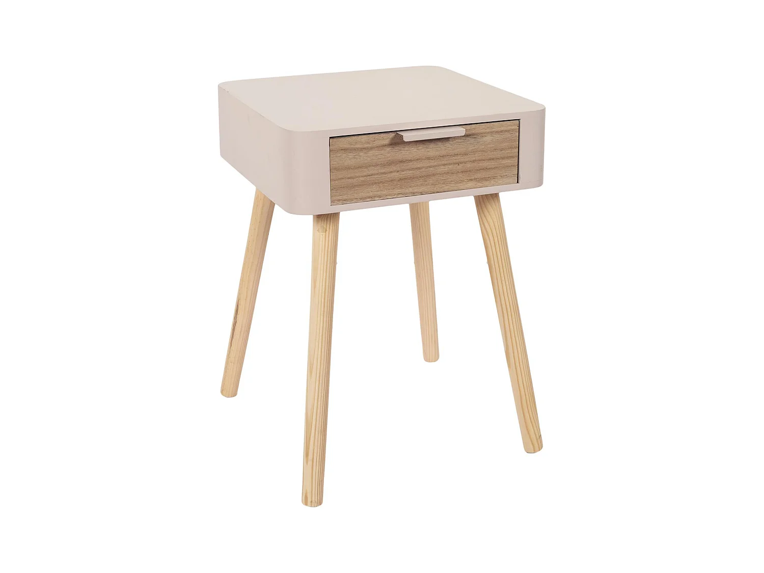 Table de chevet 1 tiroir en bois collection SHIREL rose
