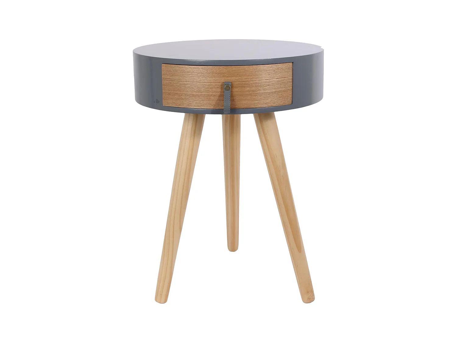 Table de chevet 1 tiroir en bois collection NORA coloris gris