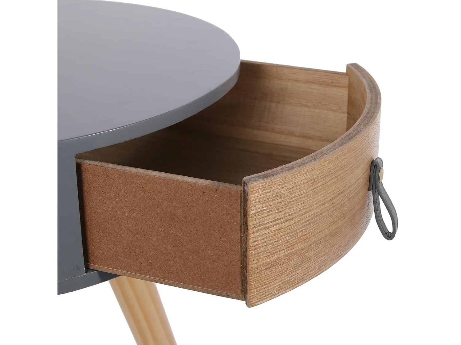 Table de chevet 1 tiroir en bois collection NORA coloris gris