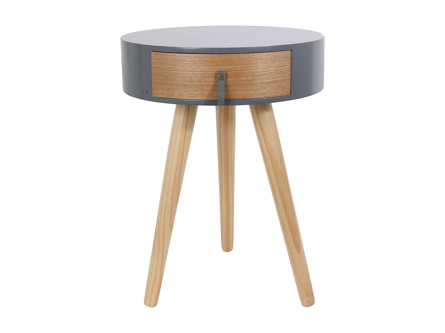 Table de chevet 1 tiroir en bois collection NORA coloris gris