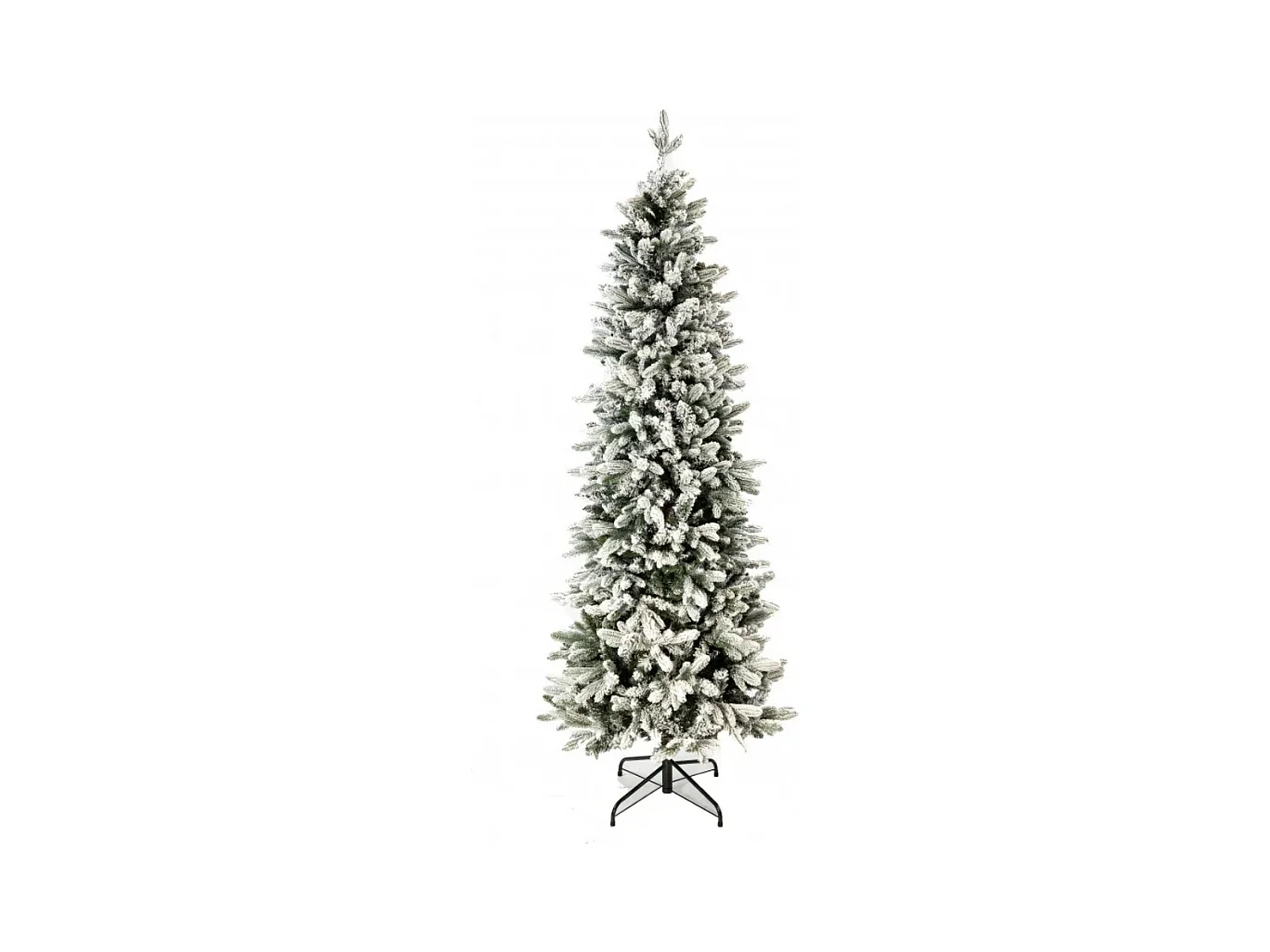 Albero di Natale Slim innevato "Snowflake" in PE effetto real touch + PVC + flock 180 cm