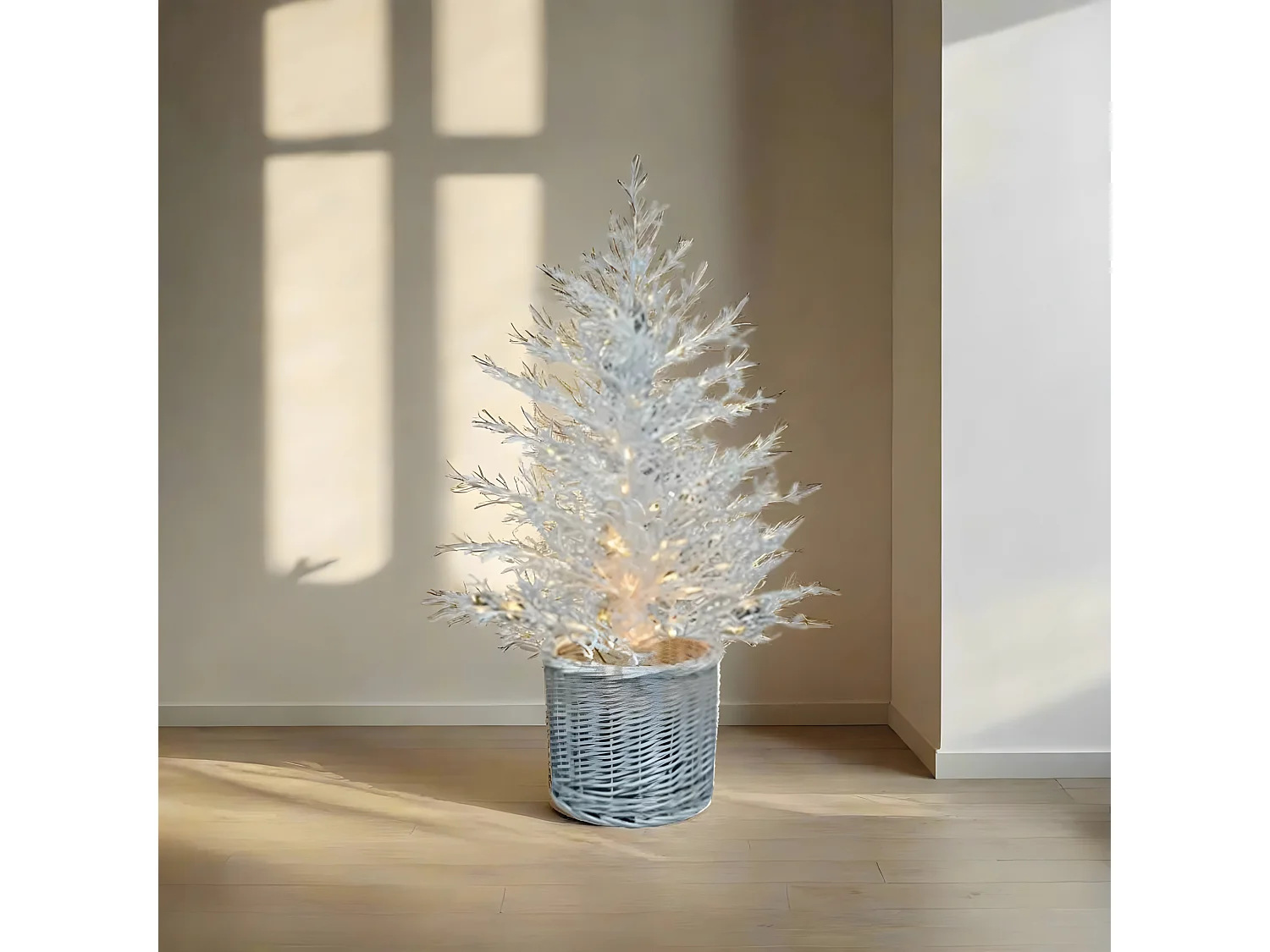 Pino di Natale "Tucano" con 200 mini Led, rami in PE per decorazioni natalizie 90 h