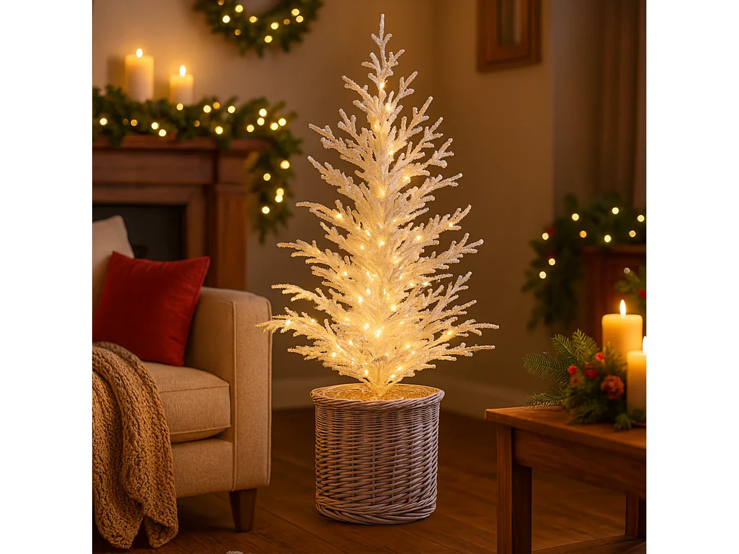 Pino di Natale "Tucano" con 200 mini Led, rami in PE per decorazioni natalizie 90 h