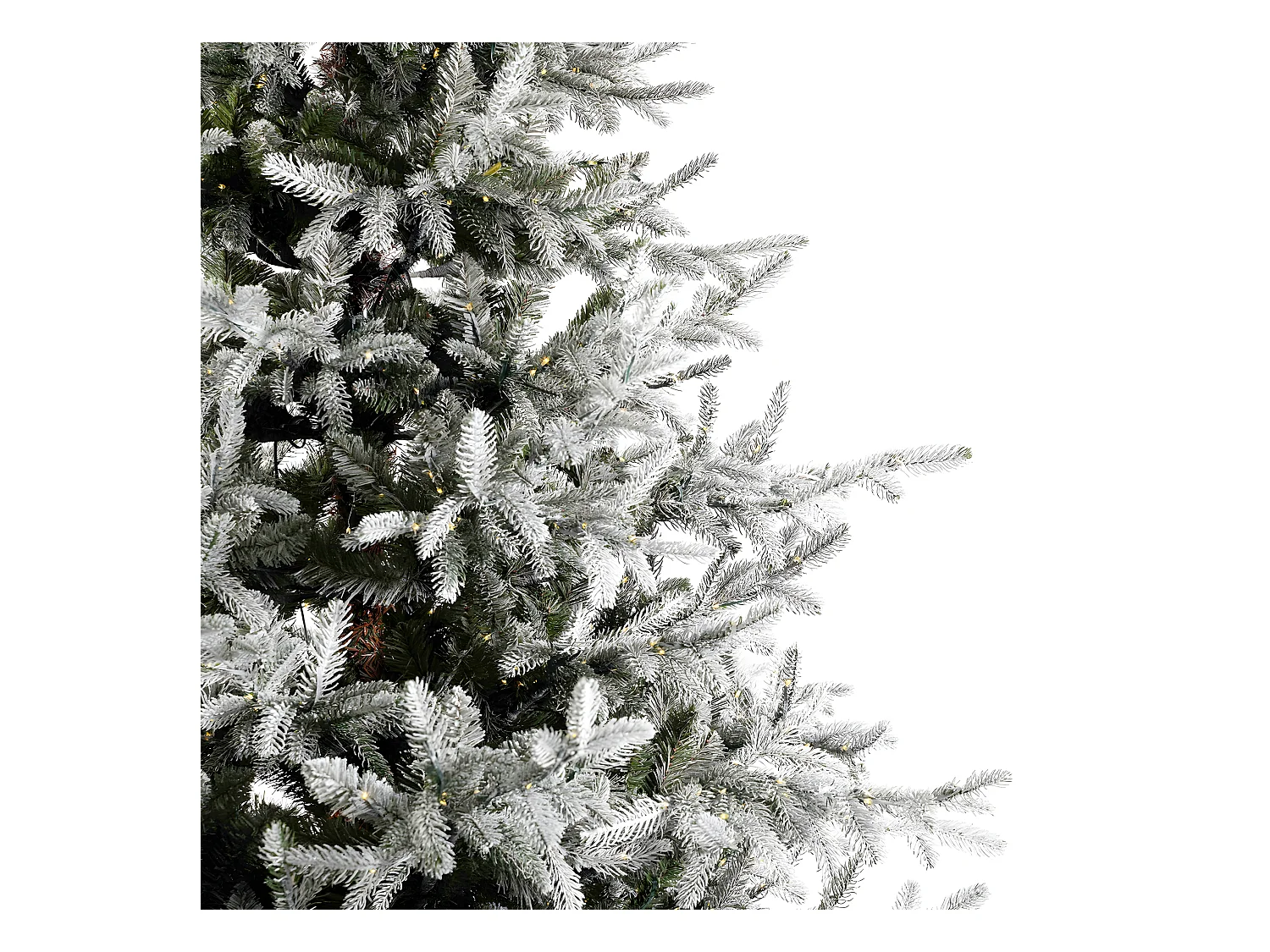Schneebedeckter Weihnachtsbaum "Sistem flok" mit Micro-LEDs in PE Real Touch Effekt + PVC + Flock 180 cm