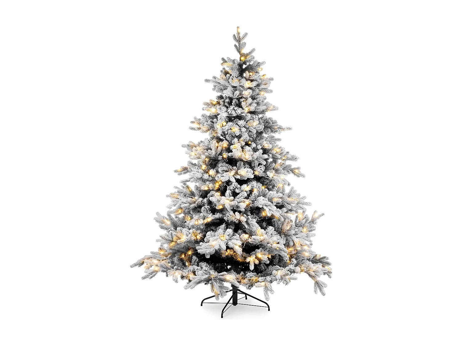 Moderne besneeuwde kerstboom "Astro" met grote LED's in PE + PVC + Flock 270 cm