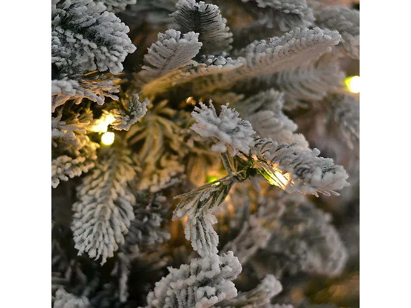 Moderne besneeuwde kerstboom "Astro" met grote LED's in PE + PVC + Flock 270 cm