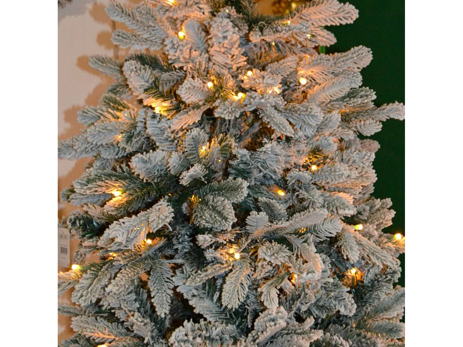 Moderne besneeuwde kerstboom "Astro" met grote LED's in PE + PVC + Flock 270 cm