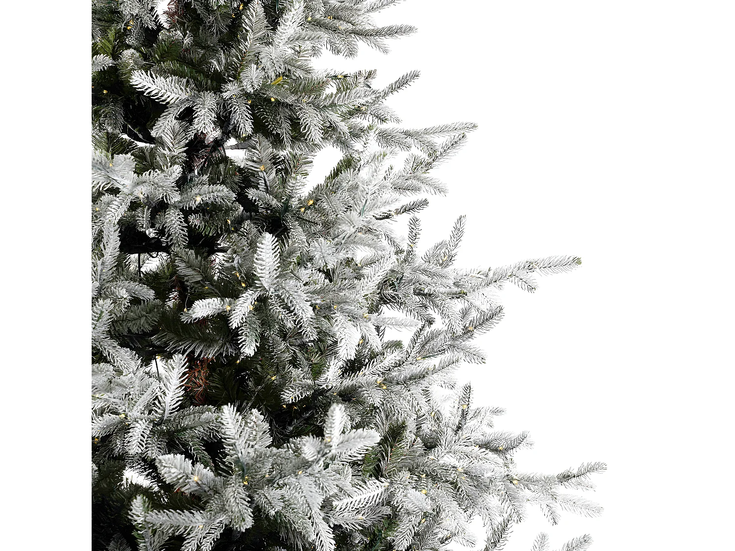 Sapin de Noël enneigé "Sistem flok" avec micro LED en PE effet Real Touch + PVC + Flock 210 cm