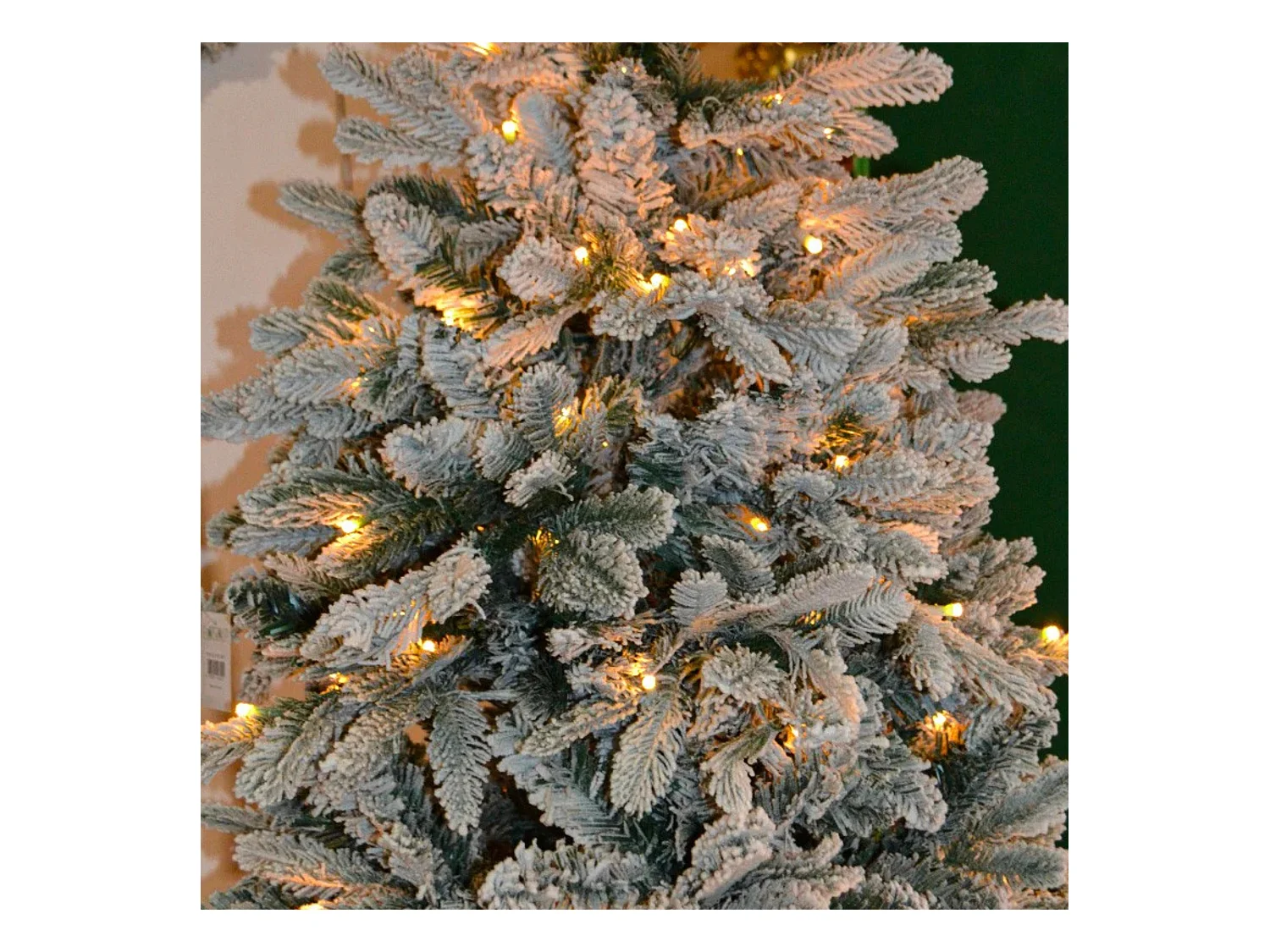 Albero di Natale innevato "Astro" moderno con big led in PE + PVC + Flock 180 cm
