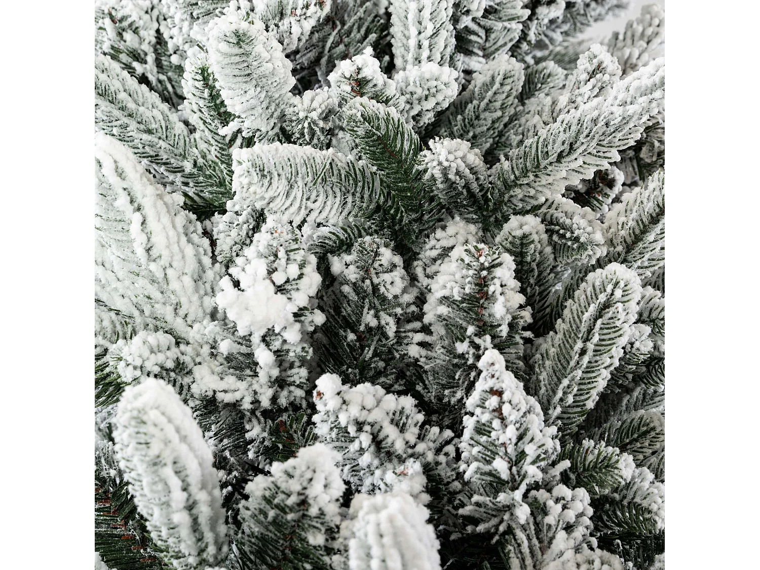 Slanke sneeuwvlokkerstboom van Real Touch PE, PVC en Flock, 210 cm
