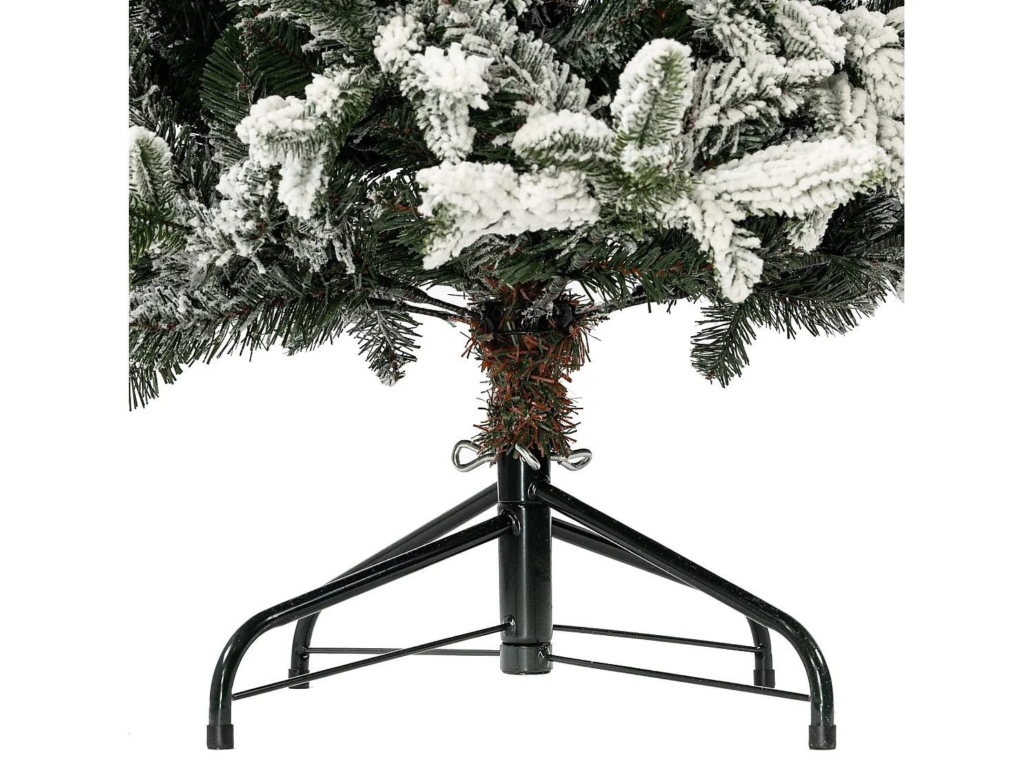 Slanke sneeuwvlokkerstboom van Real Touch PE, PVC en Flock, 210 cm