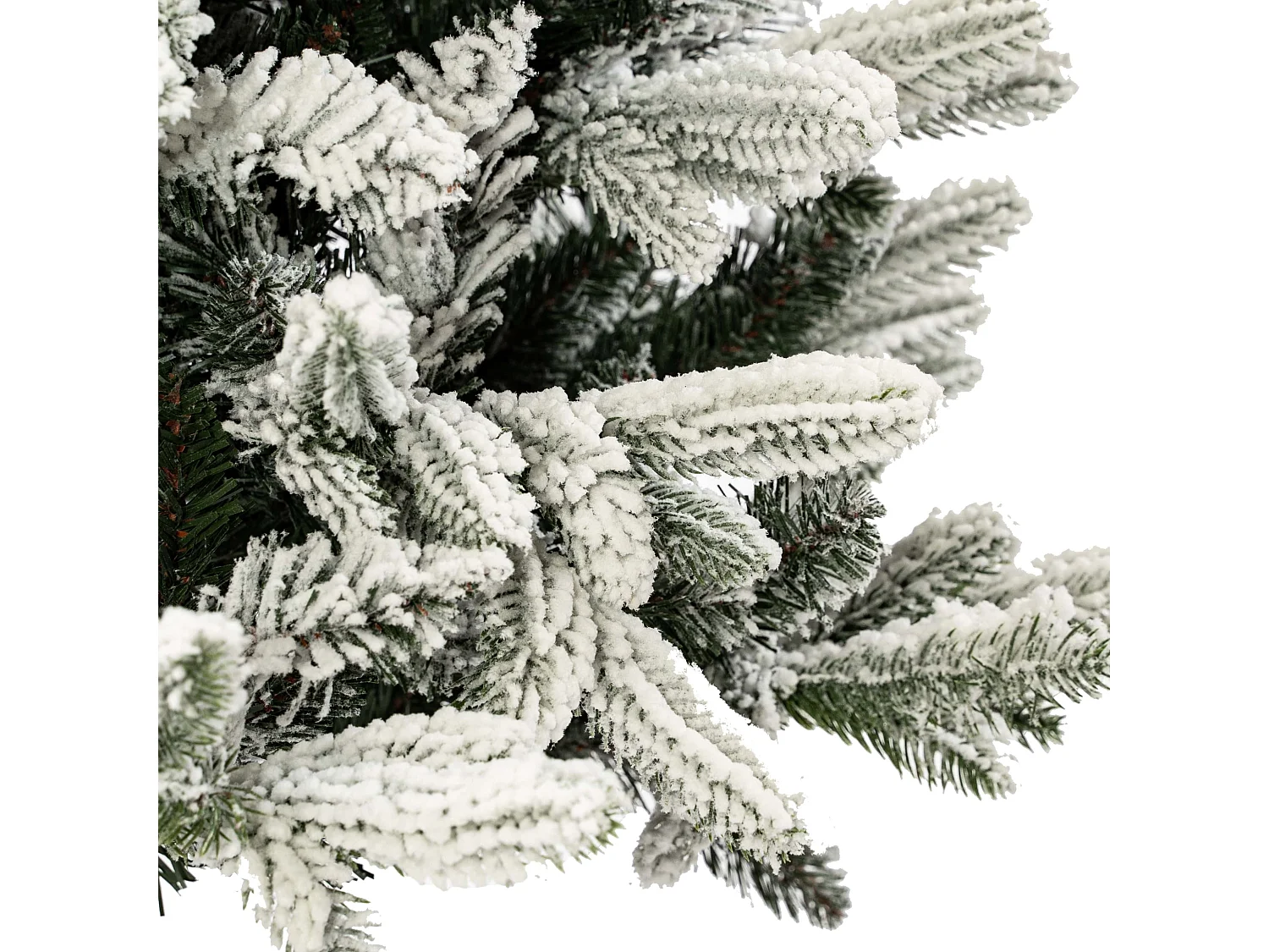 Slanke sneeuwvlokkerstboom van Real Touch PE, PVC en Flock, 210 cm
