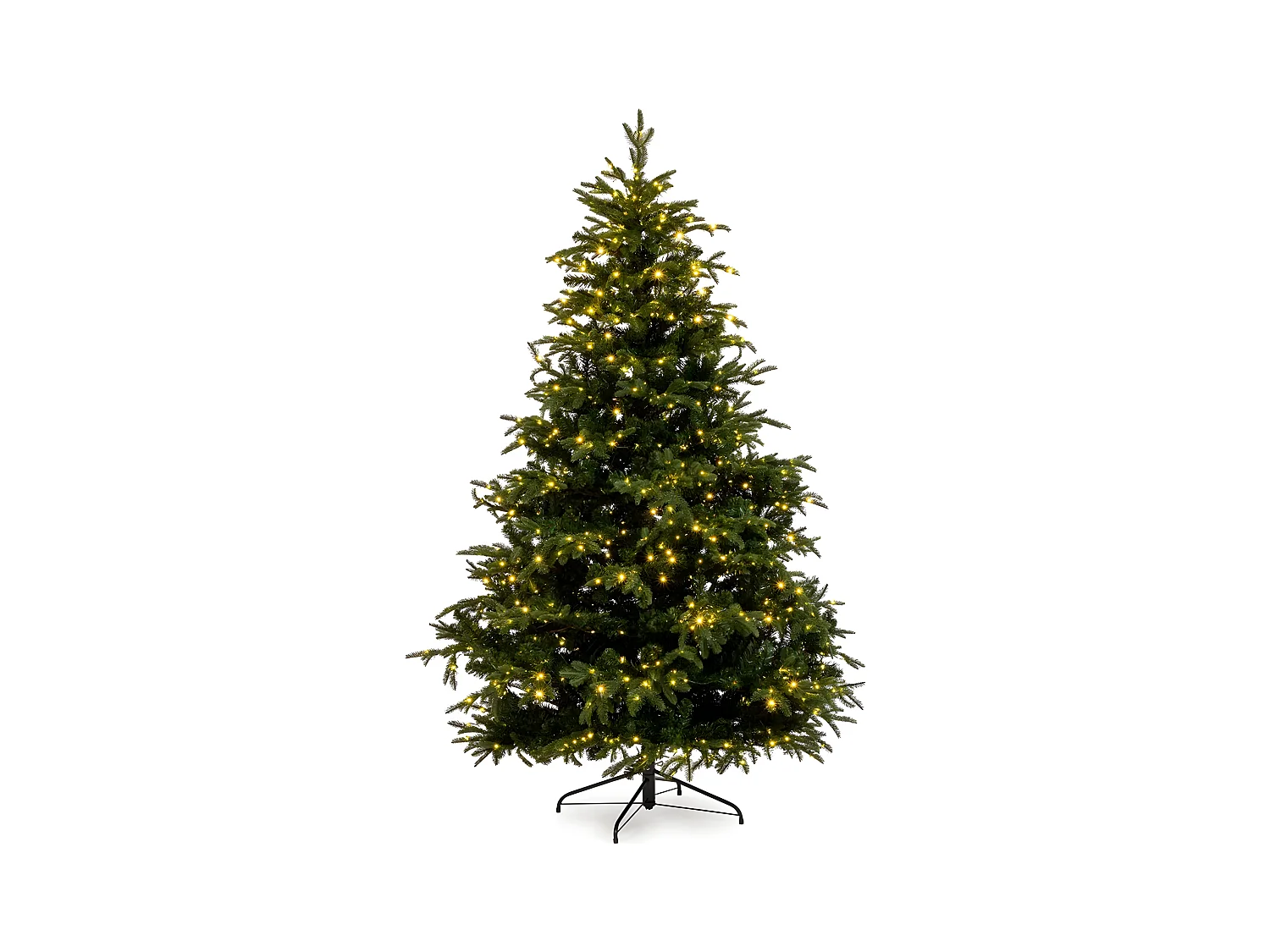 Albero di natale con Micro Led Incorporati "Aurora" 80% PE Effetto Real Touch 180 cm