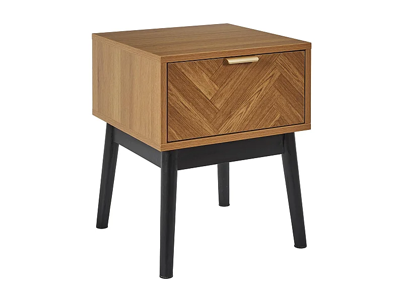 Table de chevet 1 tiroir en bois collection LUMINA marron bois