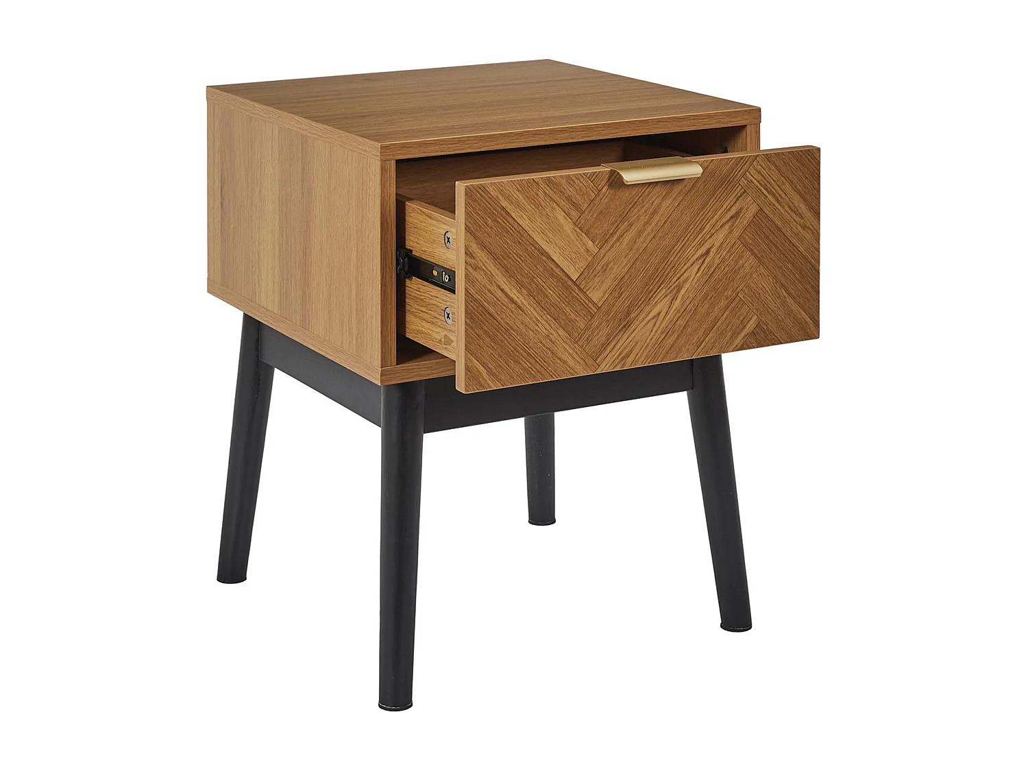 Table de chevet 1 tiroir en bois collection LUMINA marron bois