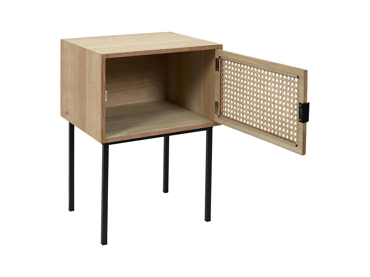 Table de chevet 1 tiroir en bois collection CANNAGE coloris marron