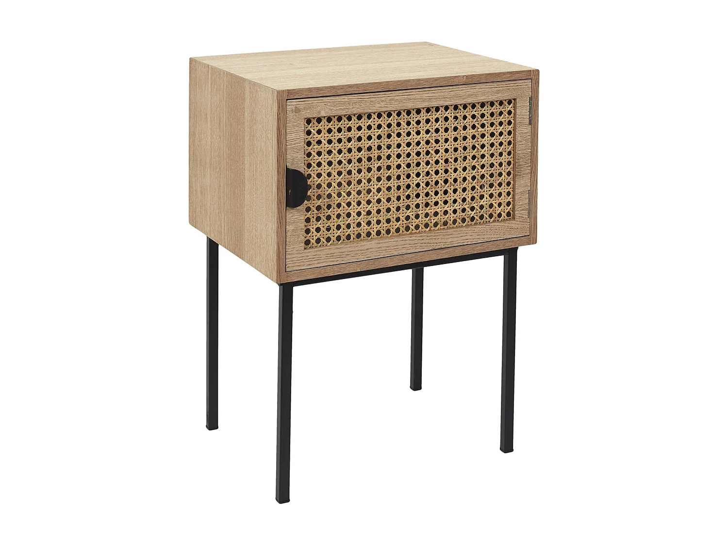 Table de chevet 1 tiroir en bois collection CANNAGE coloris marron