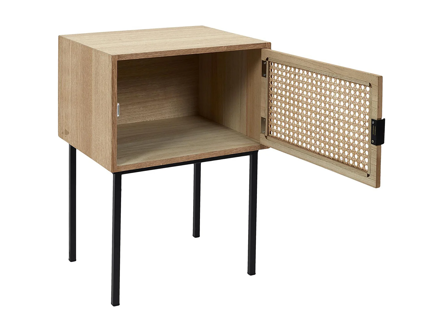 Table de chevet 1 tiroir en bois collection CANNAGE coloris marron