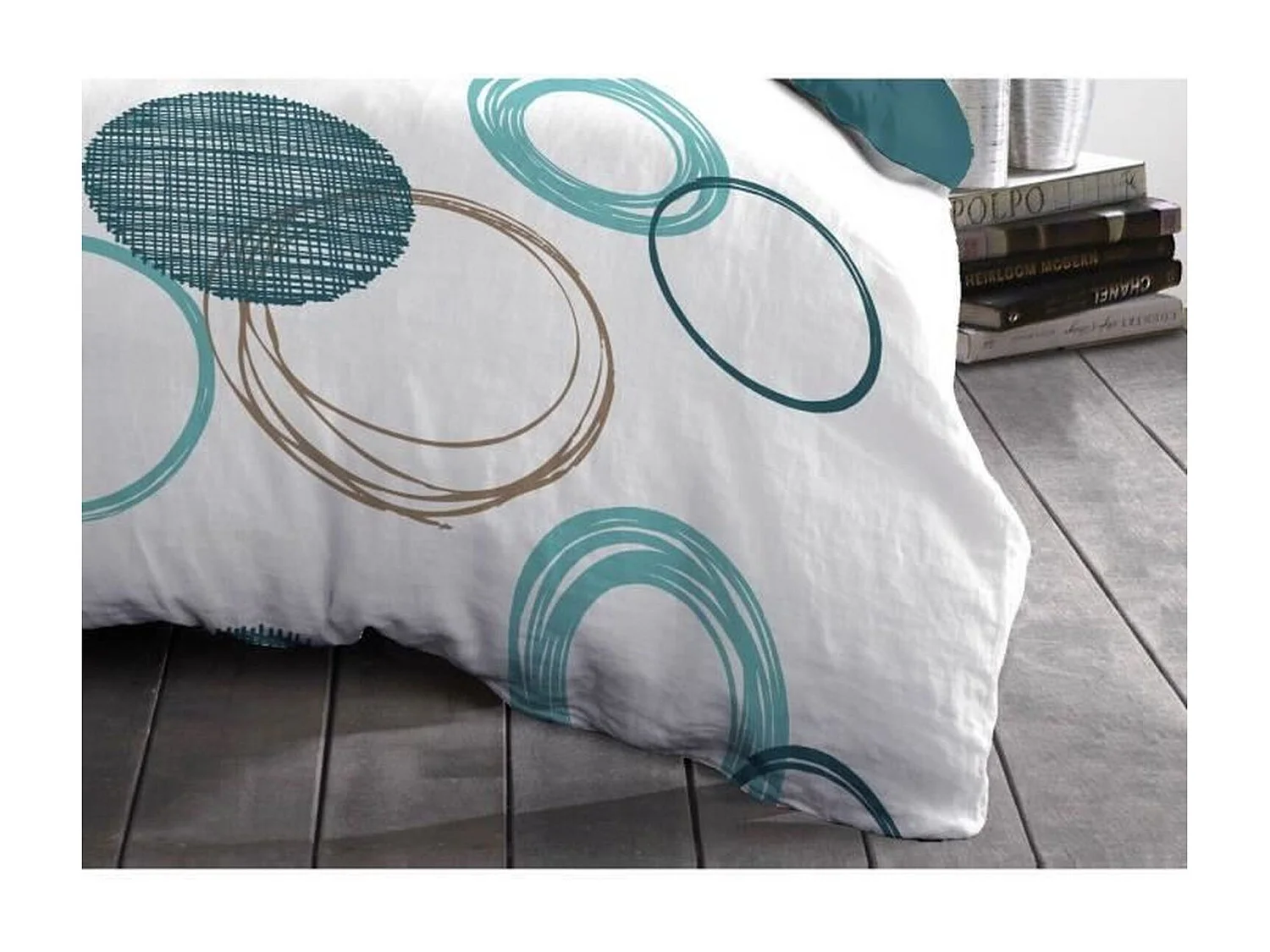 Bettwäscheset – Bettdecke 220 x 240 cm + 2 Kissenbezüge 63 x 63 cm – Entenblau