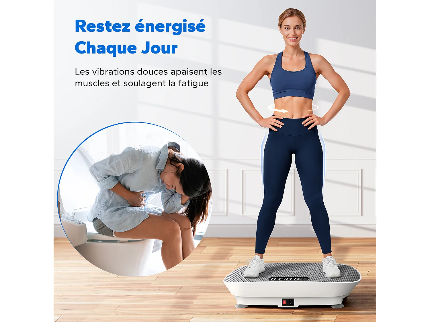 Piattaforma vibrante MERACH 10 velocità con telecomando e schermo LED, allenamento completo, fitness silenzioso, Grigio, MAX 150KG