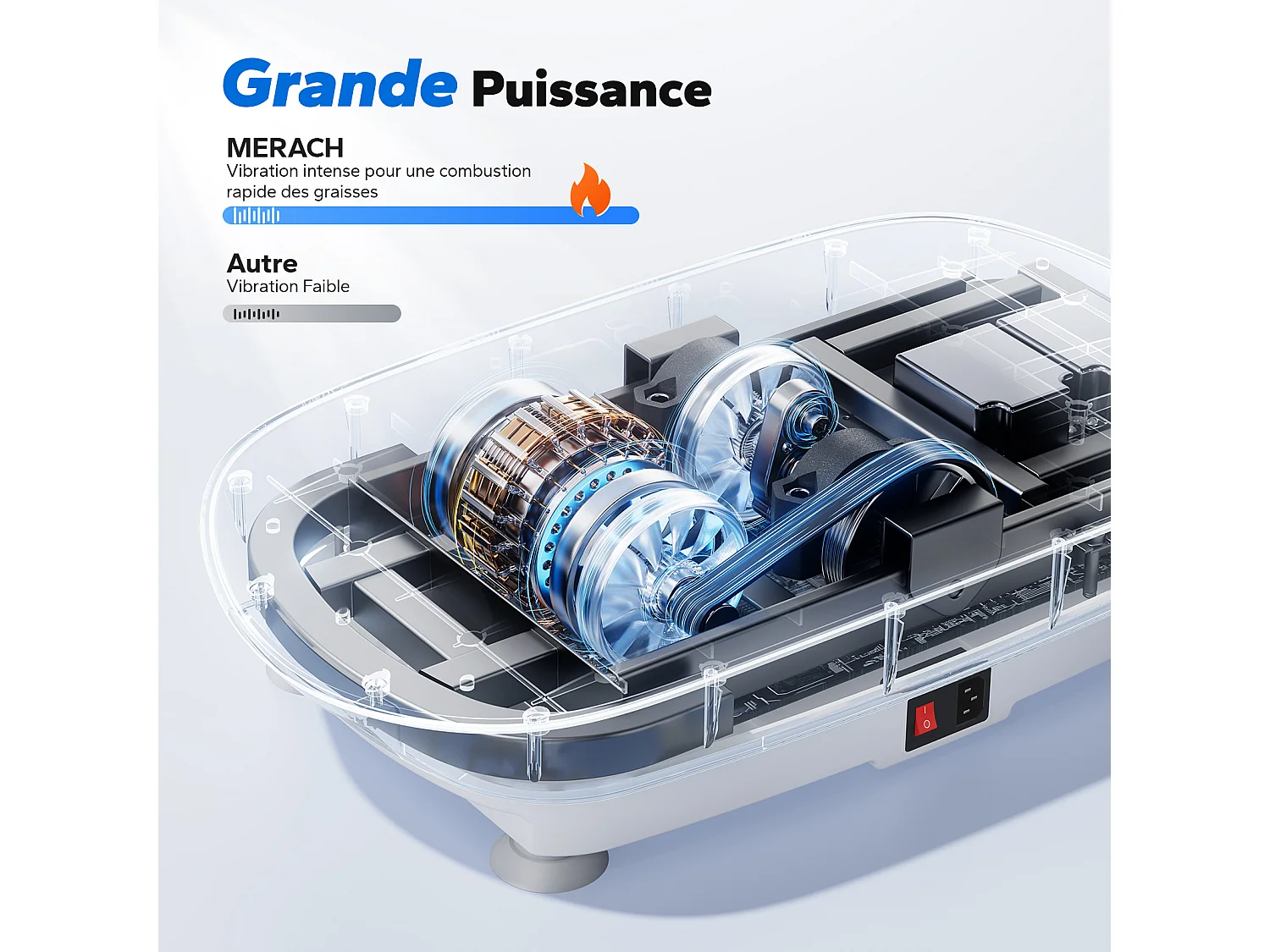 Piattaforma vibrante MERACH 10 velocità con telecomando e schermo LED, allenamento completo, fitness silenzioso, Grigio, MAX 150KG