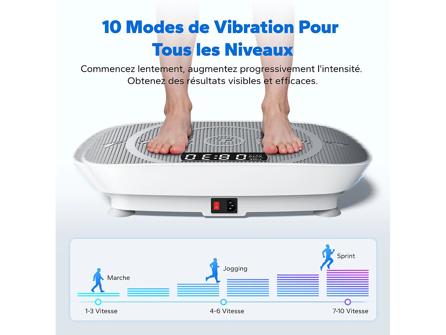 Piattaforma vibrante MERACH 10 velocità con telecomando e schermo LED, allenamento completo, fitness silenzioso, Grigio, MAX 150KG