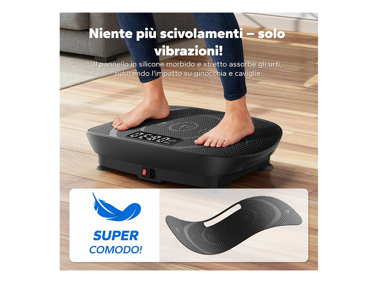 Plateforme vibrante MERACH 10 vitesses, LED, télécommande, fitness vibration, perte de poids, musculation, Noir, 150KG MAX