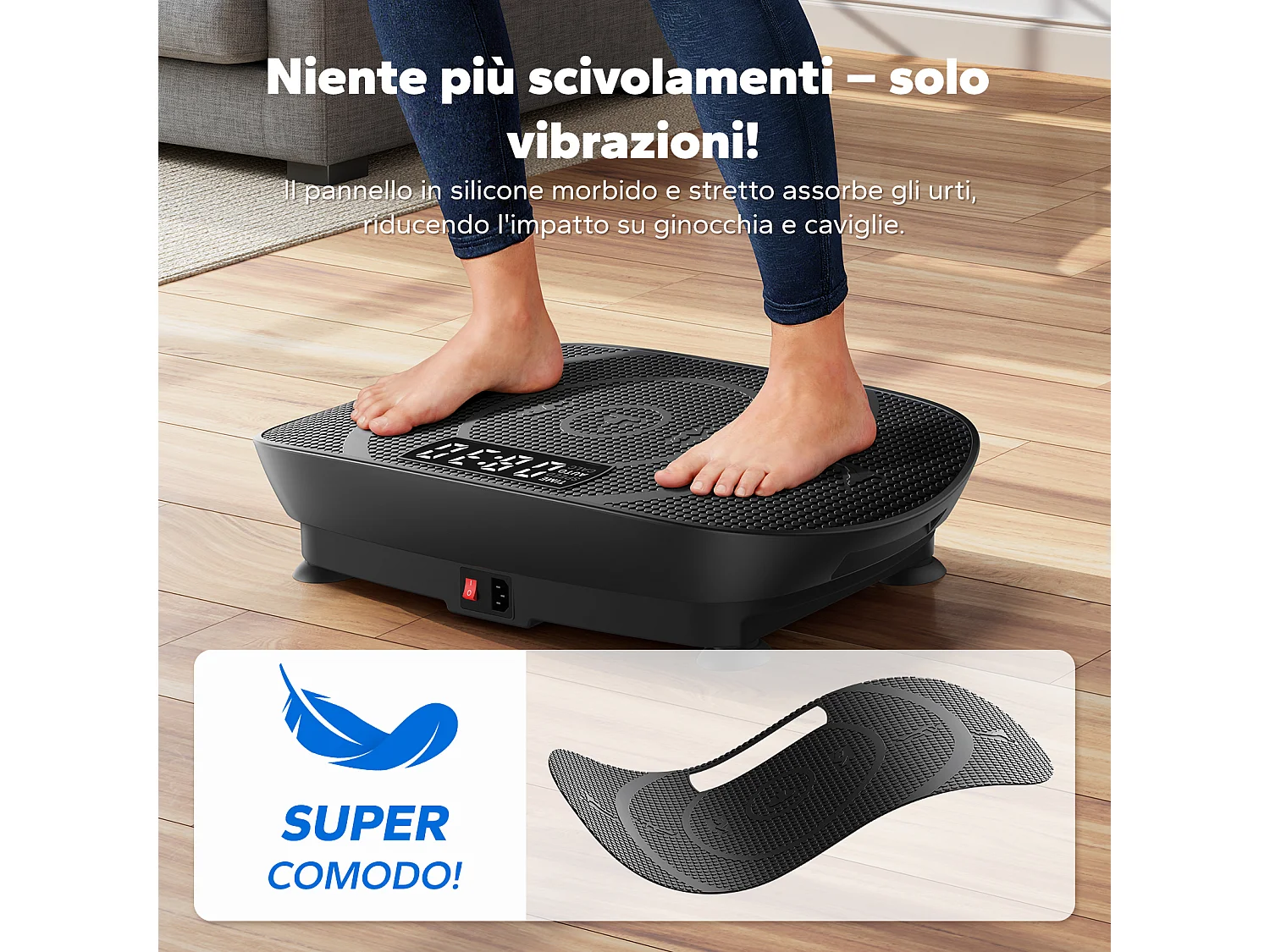 Plateforme vibrante MERACH 10 vitesses, LED, télécommande, fitness vibration, perte de poids, musculation, Noir, 150KG MAX