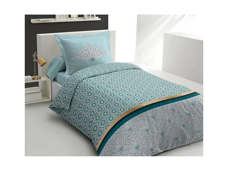 Jogo de cama 140x200 cm LOUXOR 100% Algodão - Verde esmeralda