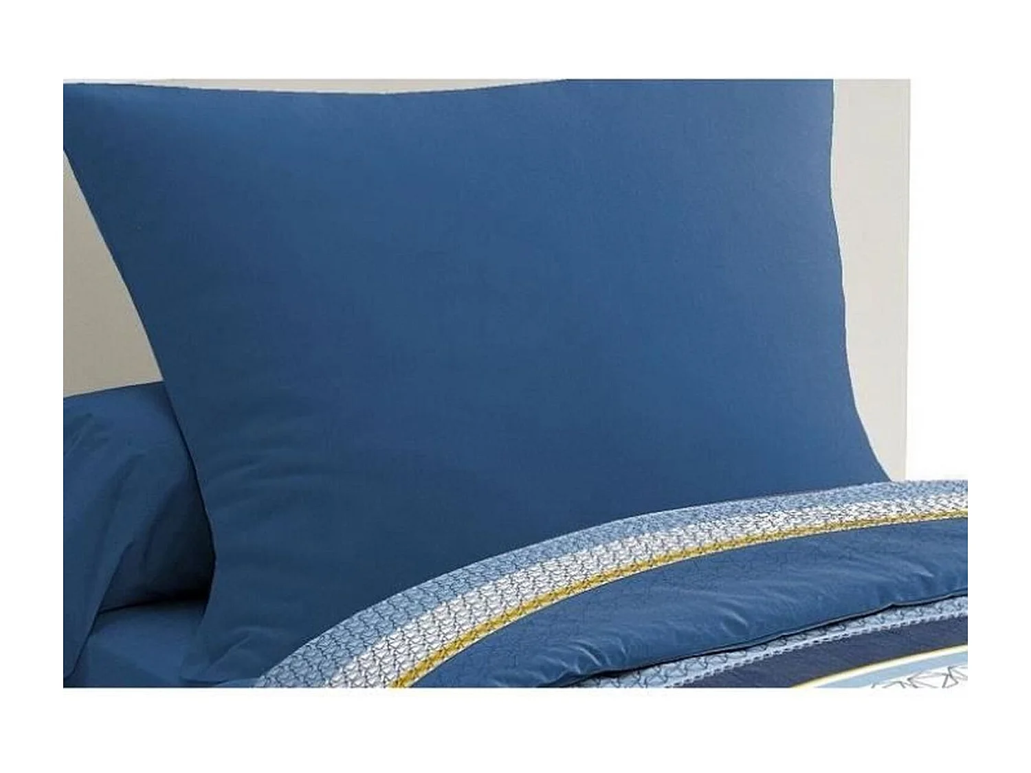 MikrofaserBettwäscheSet – 1 Bettbezug 140 x 200 cm + 1 Kissenbezug 63 x 63 cm – Blau