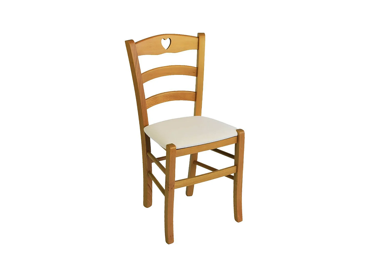 NAPLES - Lot de 2 Chaises Teinté Chêne et Assises en Tissu Ivoire