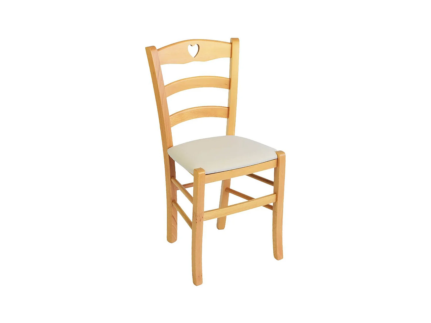 NAPLES - Lot de 4 Chaises Naturelles et Assises en Tissu Ivoire