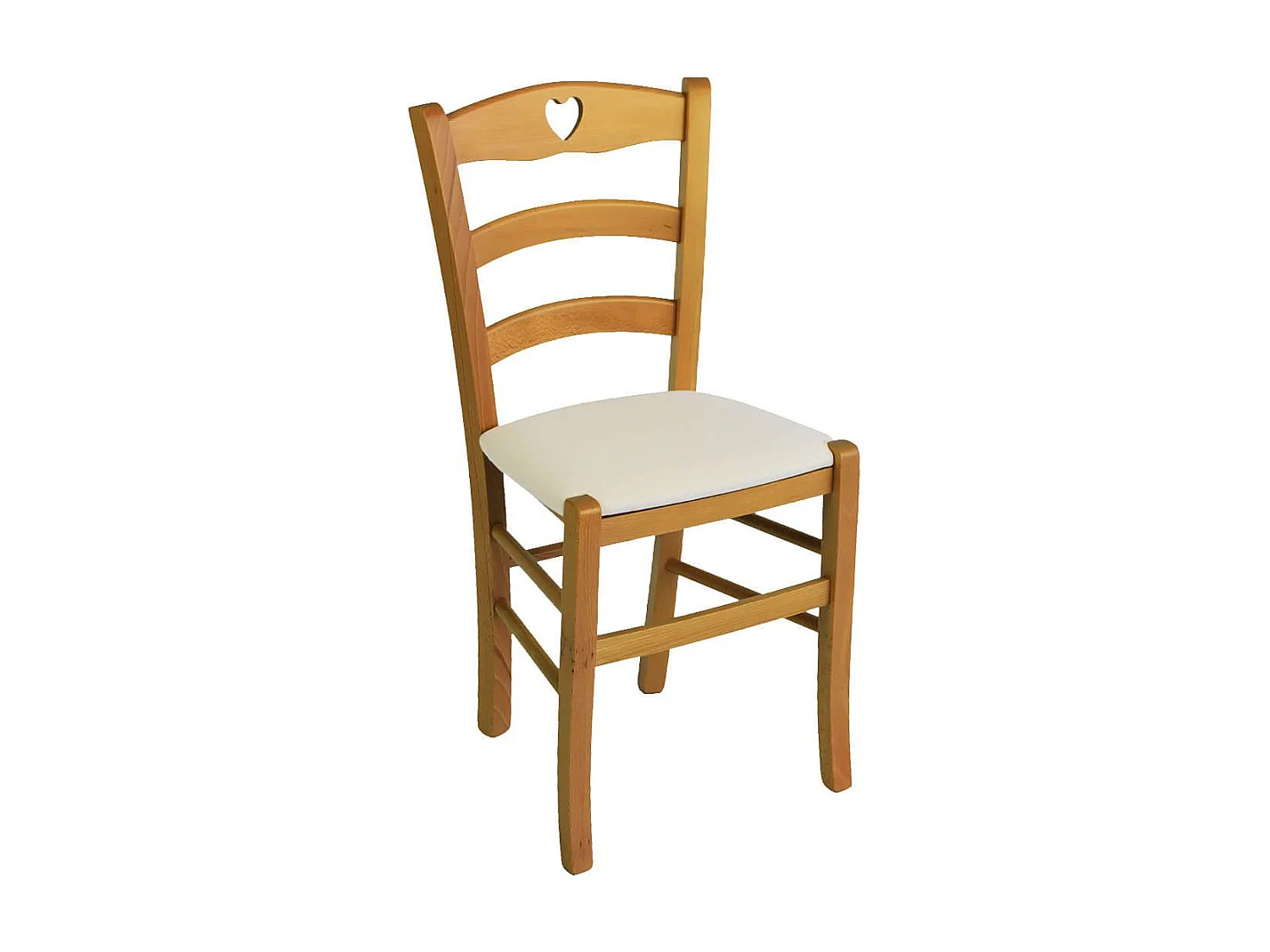 NAPLES - Lot de 6 Chaises Teinté Chêne et Assises en Tissu Ivoire