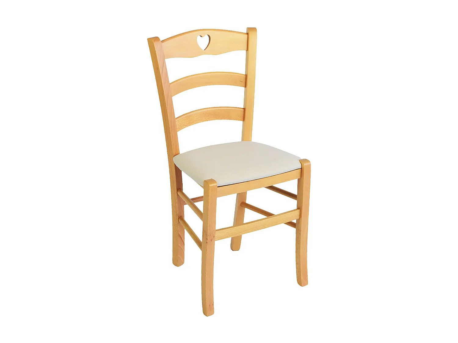 NAPLES - Lot de 6 Chaises Naturelles et Assises en Tissu Ivoire