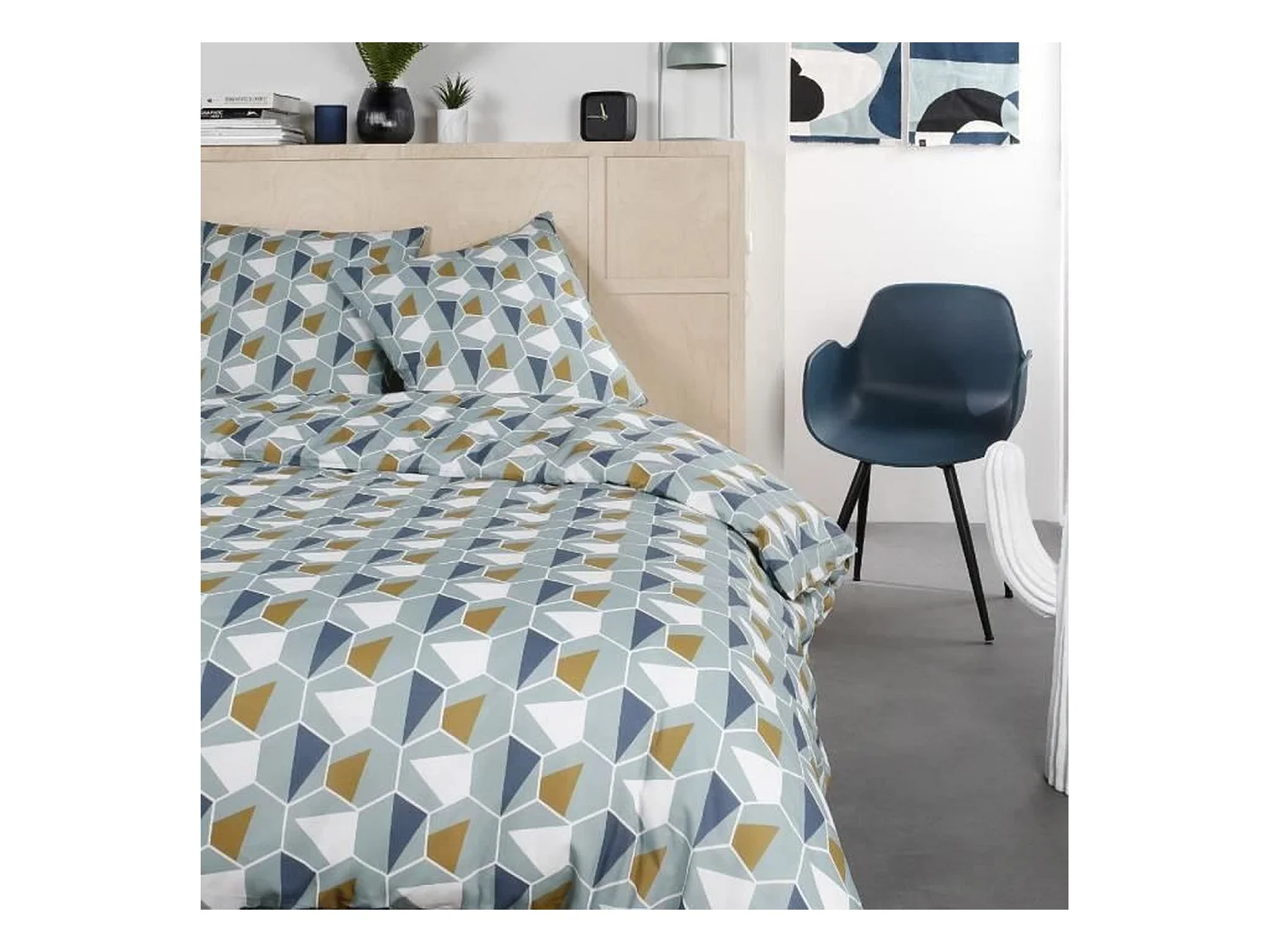 Parure de lit housse de couette 240 x 260 + 2 taies d'oreiller 63 x 63