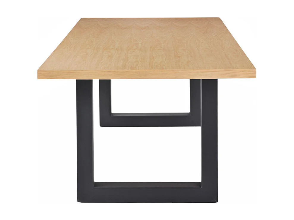 Table de repas L. 180 cm placage chêne et pieds en métal noir - NEXUS