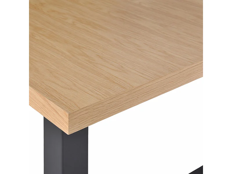 Table de repas L. 180 cm placage chêne et pieds en métal noir - NEXUS