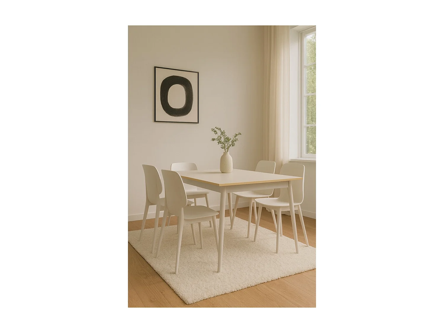 Mesa de jantar design AZURÉA – 180 cm – Cor areia